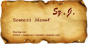 Szenczi József névjegykártya