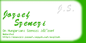 jozsef szenczi business card